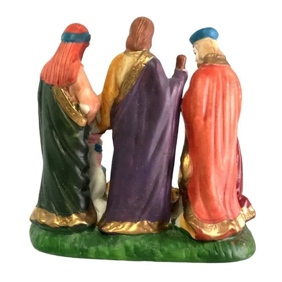 Porcelain Multicolor Nativity Scene 4” Republic Import Co Christmas Collection - Picture 8 of 10